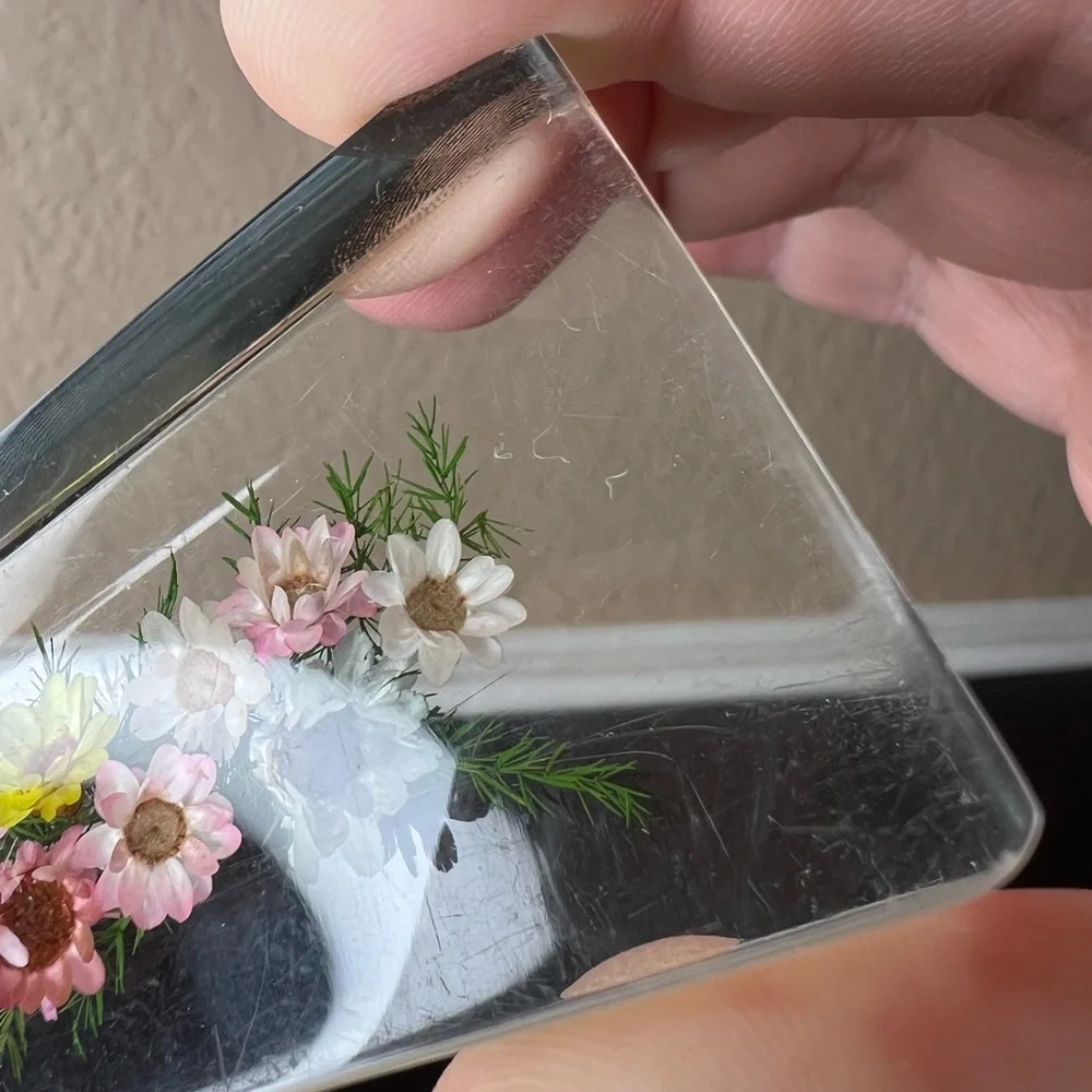 Vintage 1960s Lucite Floral Cake Server Mid Century Pastry Server By Clear Float